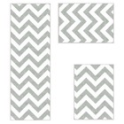Jogo de Tapetes para Cozinha Saturs 3 Peças - Chevron Cinza