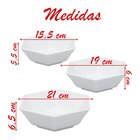 Jogo De Tigelas Melamina Hexagonal Branca 3 Peças