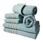 Jogo De Toalha 2 Banho 2 Rosto 2 Pisos Luxo Dubai Rosa Verde