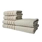 Jogo De Toalha 2 Banho 2 Rosto - 4pçs Luxo Dubai Bege