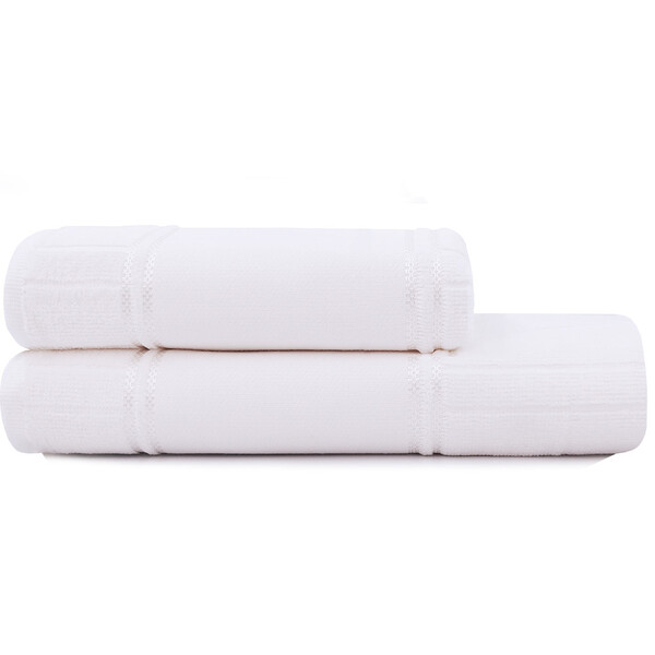 Jogo De Toalha 2 Peças - Banho + Rosto Aveludado Para Bordar