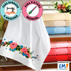 Jogo De Toalha 2 Peças Banho + Rosto Para Bordar 100 Algodão