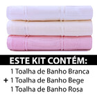 Jogo De Toalha 3 Peças Banho Aveludado Para Bordar - Artesana