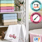 Jogo De Toalha 3 Peças Rosto Aveludado Para Bordar Artesanall