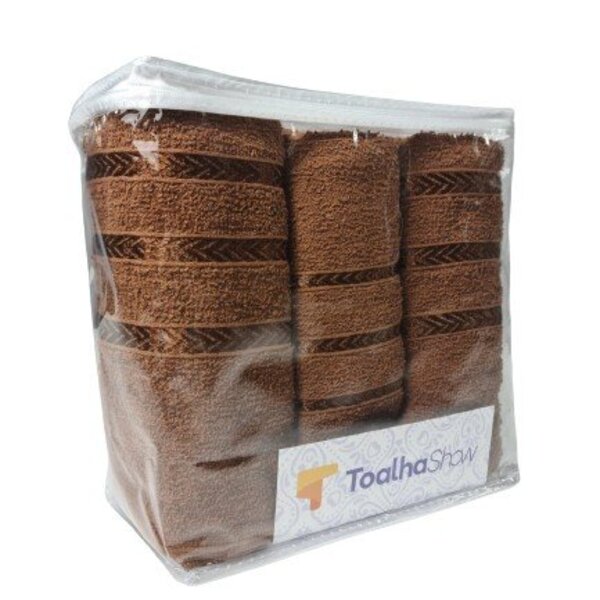 Jogo De Toalha 4 Peças Banho Rosto Tapete Piso Com Embalagem