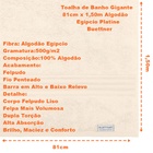 Jogo De Toalha 5 Peças Felpuda - Platine - 100% Algodão Egípc