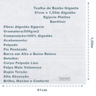 Jogo De Toalha 5 Peças Felpuda - Platine - 100% Algodão Egípc