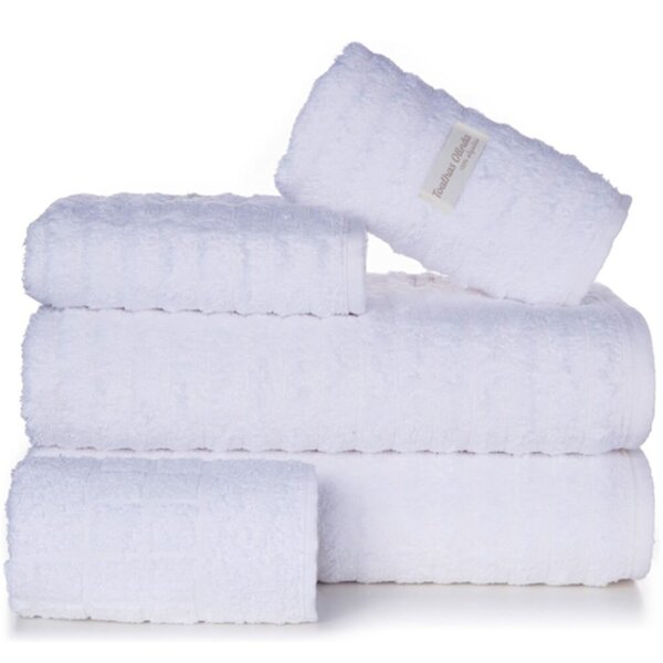 Jogo De Toalha 5 Peças Fio Penteado 100% Algodão Branca