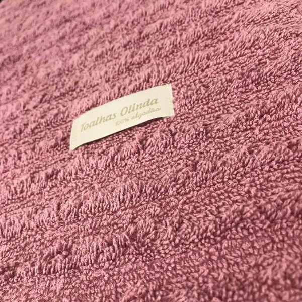 Jogo De Toalha 5 Peças Fio Penteado 100% Algodão Branca E Rose