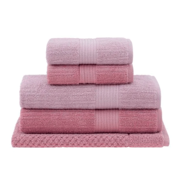 Jogo De Toalha 5 Peças Fio Penteado Canelado Buddemeyer