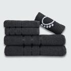 Jogo De Toalha Banho 5 Peças Viena 100% Algodão Preto