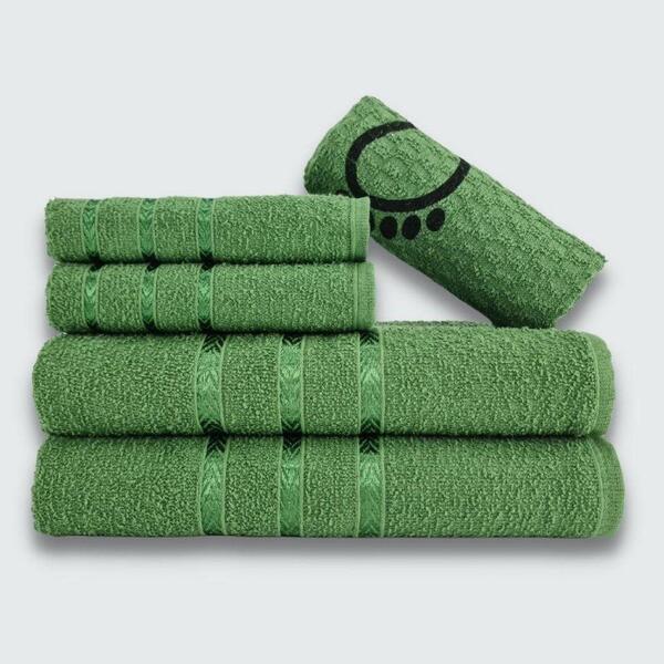 Jogo De Toalha Banho 5 Peças Viena 100% Algodão Verde