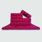 Jogo De Toalha Banho 6 Peças Viena 100% Algodão Rosa