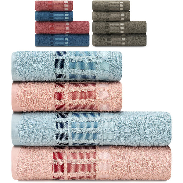 Jogo De Toalha Banho E Rosto 4 Peças Fio Penteado Bossa Camesa