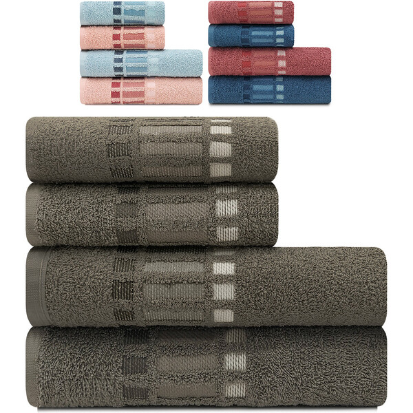 Jogo De Toalha Banho E Rosto 4 Peças Fio Penteado Bossa Camesa