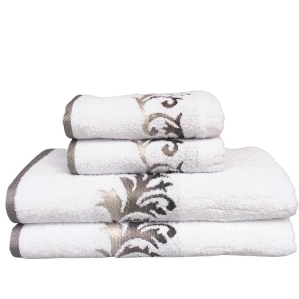 Jogo De Toalha Banho E Rosto Eda 4 Peças Branca