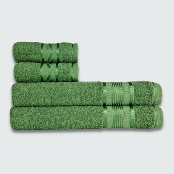 Jogo De Toalha Banho Gigante 4 Peças Egito 100% Algodão Verde