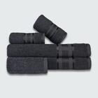 Jogo De Toalha Banho Gigante 5 Peças Egito 100% Algodão Preto