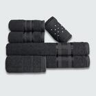 Jogo De Toalha Banho Gigante 6 Peças Egito 100% Algodão Preto