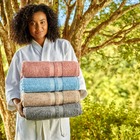 Jogo De Toalha Completo 5 Pçs De Banho, Rosto E Piso Paris Nu