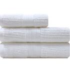 Jogo De Toalha Fio Penteado Canelado Algodão 3 Peças Banho E