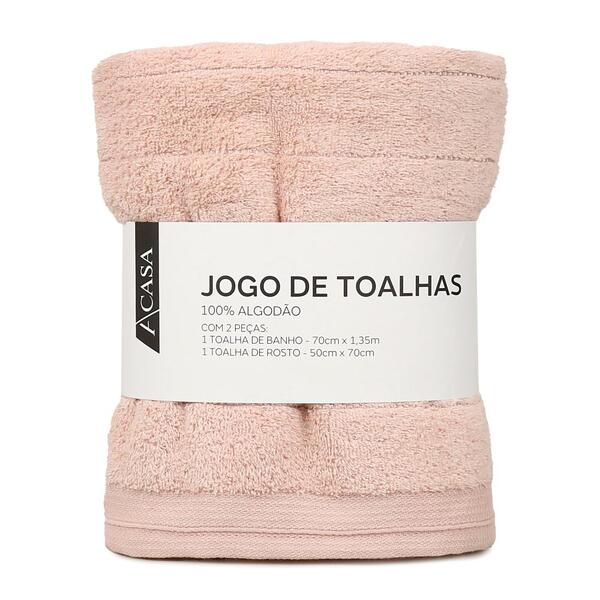 Jogo De Toalha Malta Rosa Pó 2 Peças - A\casa
