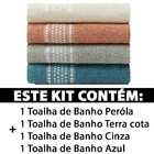 Jogo De Toalha Nara 4 Peças Banho 97 Algodão 3 Poliéster Atlâ