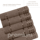 Jogo De Toalha Simples 5 Pçs Banho E Rosto Premium 290g Varia