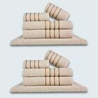 Jogo De Toalhas 10 Pçs Coleção Dubai 100% Algodão Bege+bege