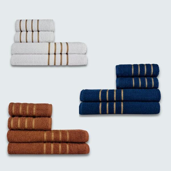 Jogo De Toalhas 12 Peças Coleção Dubai 100% Algodão Br+az+mr