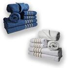 Jogo De Toalhas 12pcs 4 Banhos 4 Rosto 4 Tapetes Az+br