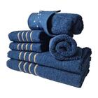 Jogo De Toalhas 12pcs 4 Banhos 4 Rosto 4 Tapetes Az+br