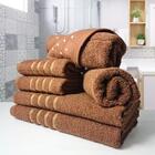 Jogo De Toalhas 12pcs - 4 Banhos 4 Rosto 4 Tapetes Marrom