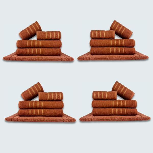 Jogo De Toalhas 20 Pçs Coleção Dubai 100% Algodão Marrom