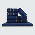 Jogo De Toalhas 24 Pçs Coleção Dubai 100% Algodão Azul