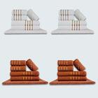 Jogo De Toalhas 24 Pçs Coleção Dubai 100% Algodão Br+mr