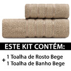 Jogo De Toalhas 2 Peças Banho + Rosto 100 Algodão Barra Avelu
