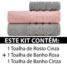 Jogo De Toalhas 3 Peças Banho + Rosto 100 Algodão Barra Avelu