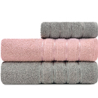 Jogo De Toalhas 3 Peças Banho + Rosto 100 Algodão Barra Avelu