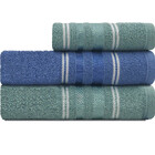 Jogo De Toalhas 3 Peças Banho + Rosto Algodão Liz Atlântica