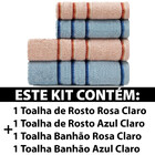 Jogo De Toalhas 4 Peças Banhão + Rosto Algodão Classic Emcomp