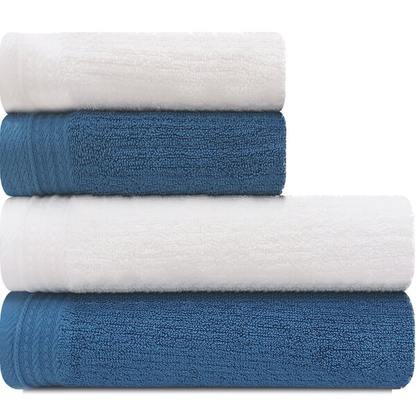 Jogo De Toalhas 4 Peças - Banhão Gigante + Rosto 100 Algodão