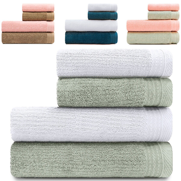 Jogo De Toalhas 4 Peças - Banhão Gigante + Rosto 100 Algodão