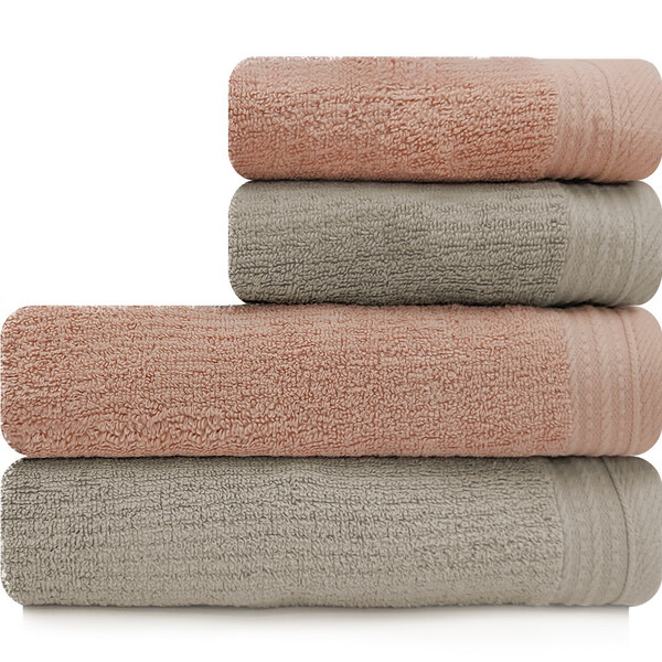 Jogo De Toalhas 4 Peças - Banhão Gigante + Rosto 100 Algodão