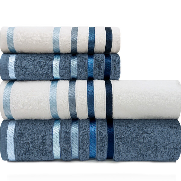 Jogo De Toalhas 4 Peças Banhão Gigante + Rosto 100 Algodão Fi