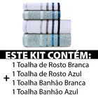 Jogo De Toalhas 4 Peças Banhão Gigante + Rosto Fio Penteado L