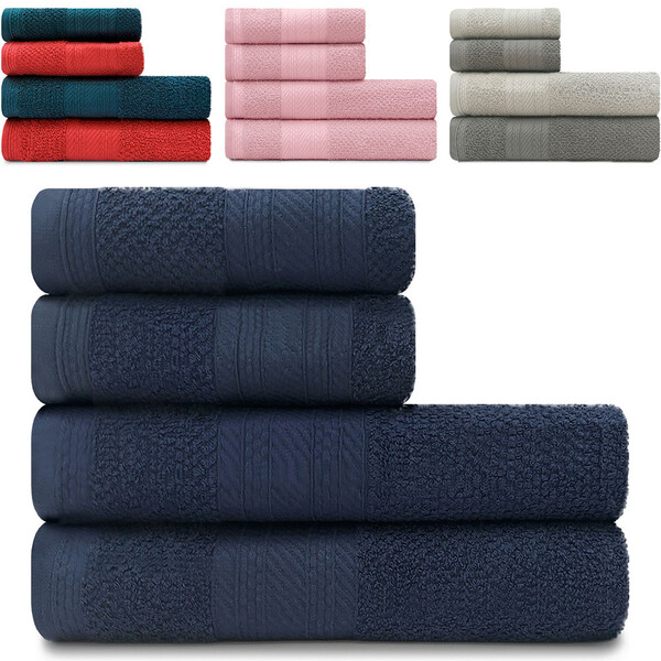 Jogo De Toalhas 4 Peças - Banho + Rosto 100 Algodão Empire Ka