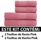 Jogo De Toalhas 4 Peças - Banho + Rosto 100 Algodão Empire Ka