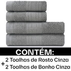 Jogo De Toalhas 4 Peças - Banho + Rosto 100 Algodão Empire Ka