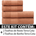 Jogo De Toalhas 4 Peças - Banho + Rosto 100 Algodão Empire Ka